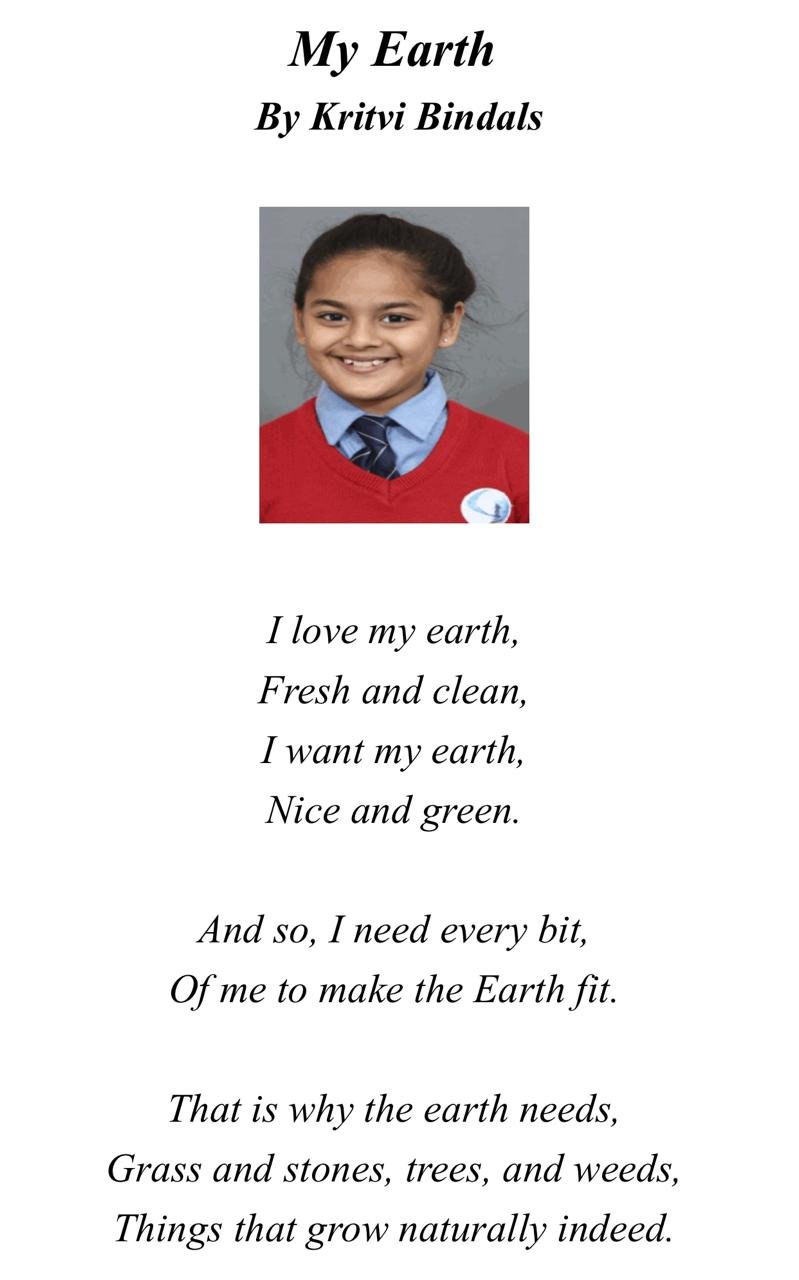 My Earth — Writing