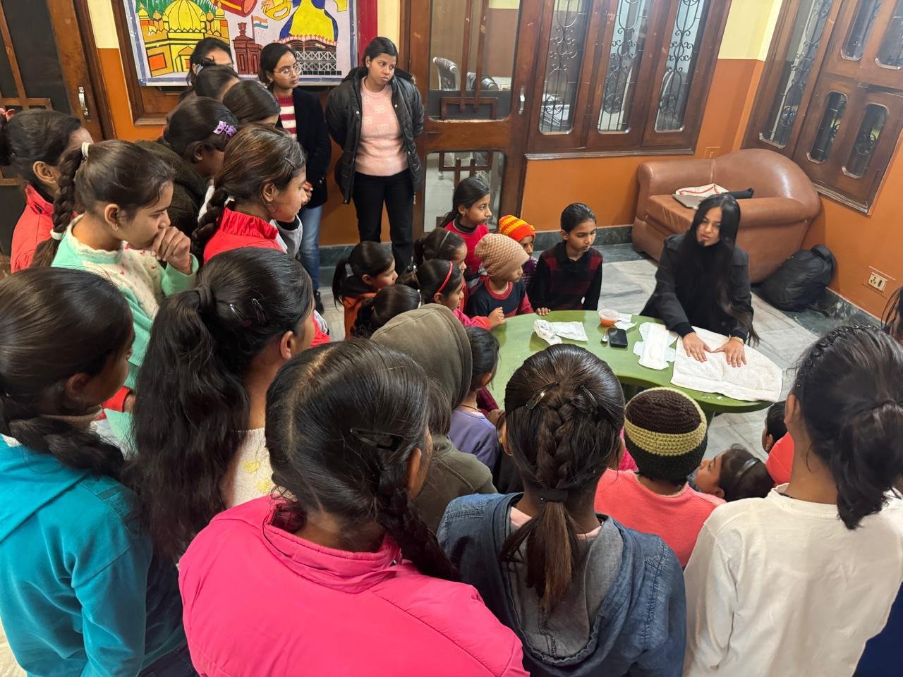 Kritvi in a school community session
