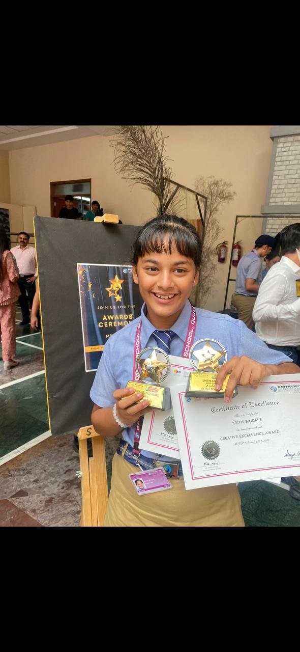 Kritvi in an early award moment